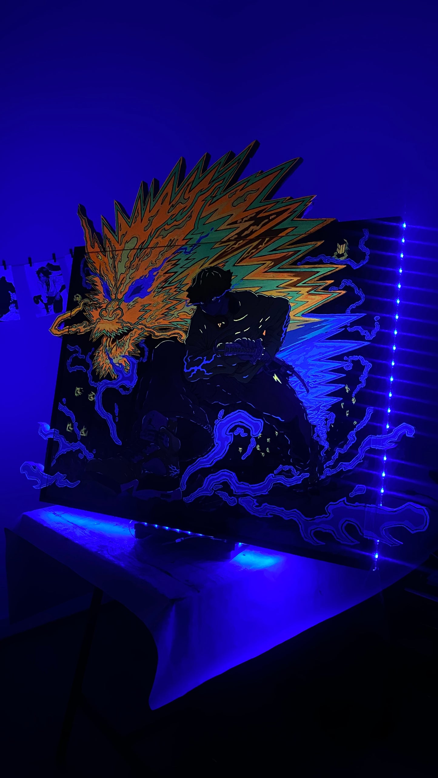 "The Flaming Thunder God" 70 x 90 cm