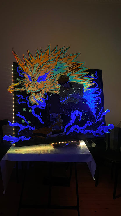 "The Flaming Thunder God" 70 x 90 cm
