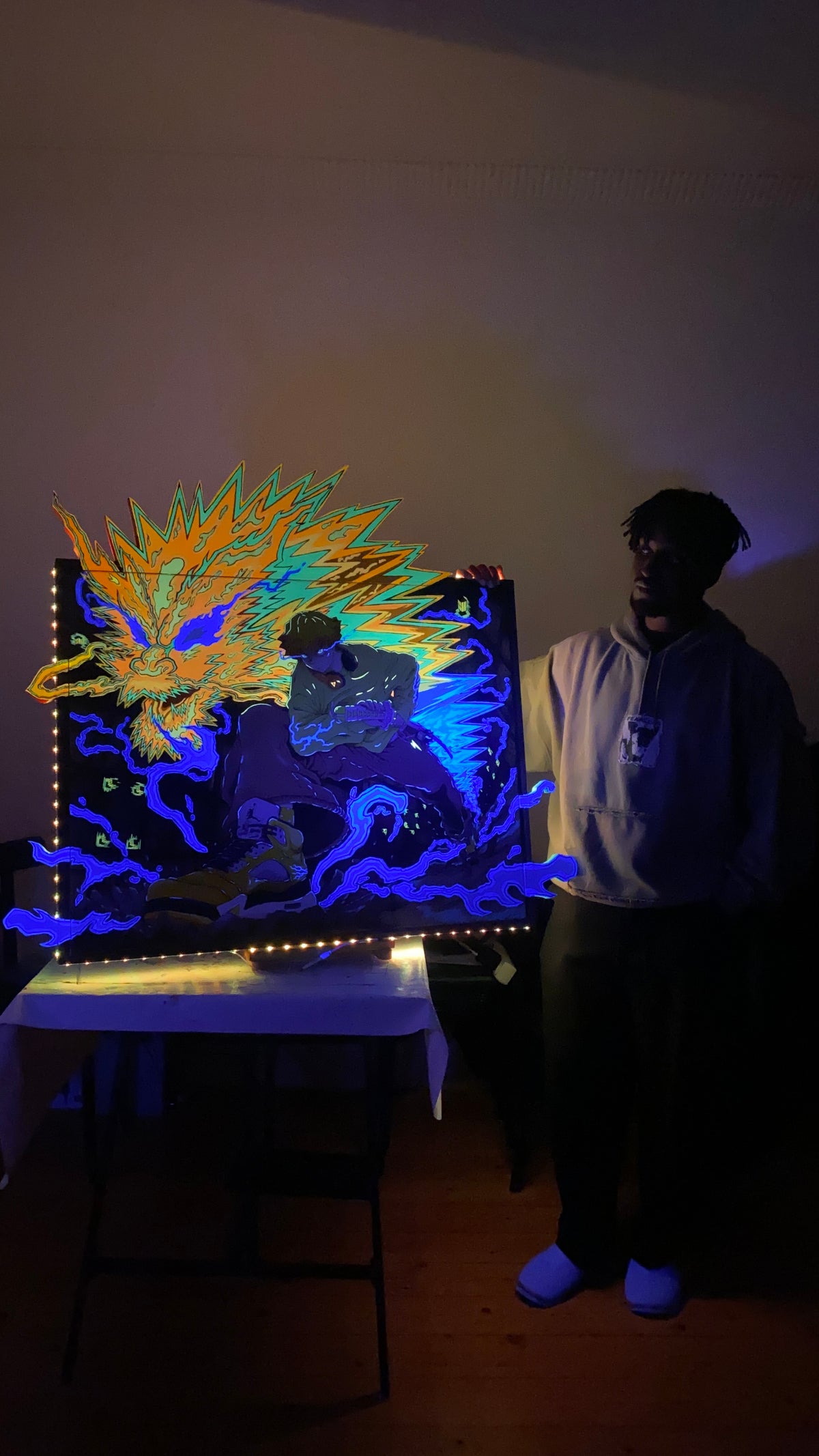 "The Flaming Thunder God" 70 x 90 cm