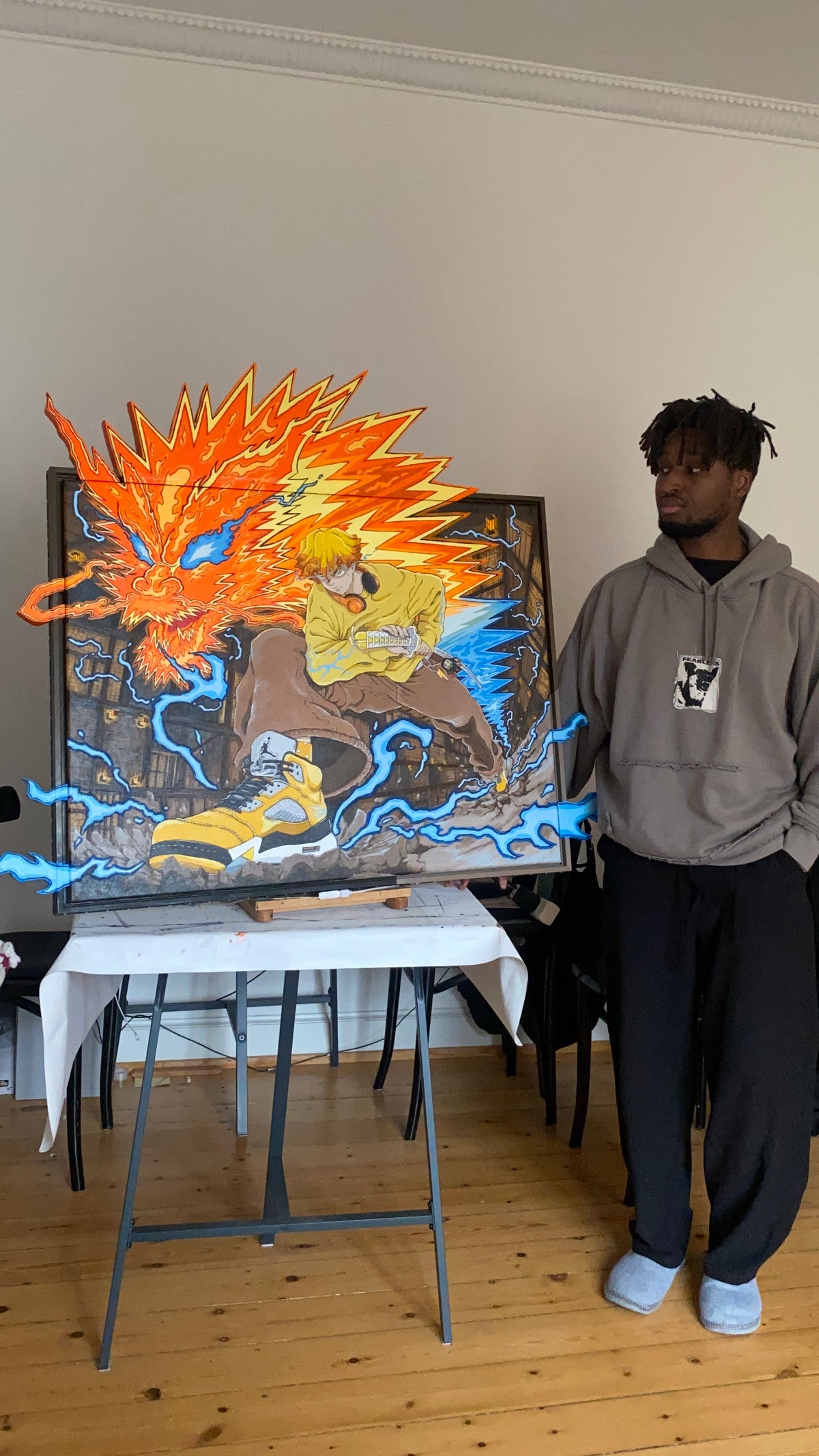 "The Flaming Thunder God" 70 x 90 cm